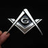 5 Pack 2.75" Chrome Plated Masonic Car Emblem Mason Square and Compasses Auto Truck Motorcycle Decal Accessories...