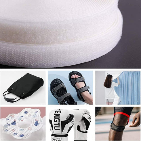 1 Inch x 33 Feet, Sew on Hook and Loop Tape, Non-Adhesive Back Heavy Duty Nylon Strips Fabric Fastener, Hook and Loop Strips for Home, School, Off...