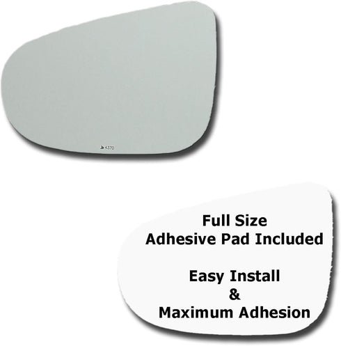 Mirror Glass + Full Size Adhesive Pad for 2010-2014 Volkswagen Golf Driver Side Replacement (2010 2011 2012 2013 2014)...