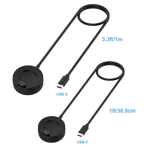 COSOOS 2-Pack USB-C Charging Cables for Garmin Charger Cable Stand, 1m Long & 30cm Short Watch Charging Dock Station for Garmin Fenix 7 6 5, Vivoa...