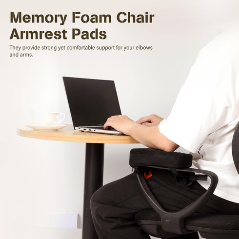 Memory Foam Chair Armrest Pads, 1 Pair Office Chair Arm Pads, Gaming Chair Arm Rest Pillows, Desk Chair Elbow Support Cushions for Offices, Study ...