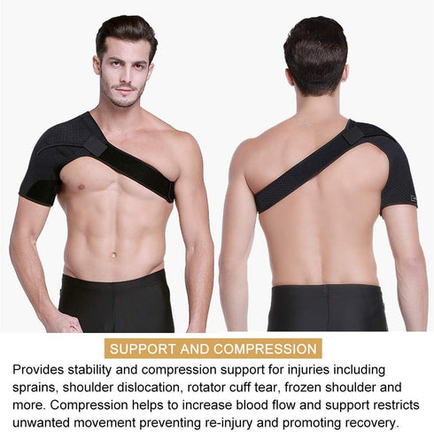 HUEGLO Right Shoulder Brace for Men,Torn Rotator Cuff Support Women Shoulder Stabilizer Brace for Shoulder Pain Relief...