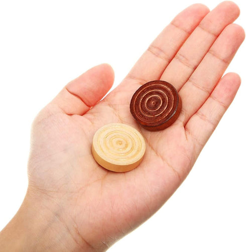2 in 1 Chess Pieces Wood Chess Pieces + Checker Pieces Without Board (3.5 inches)...