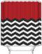 Vandarllin Red Black and White Chevron - Extra Long 72x84 Inches Shower Curtain Custom Made...