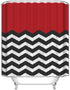 Vandarllin Red Black and White Chevron - Extra Long 72x84 Inches Shower Curtain Custom Made...