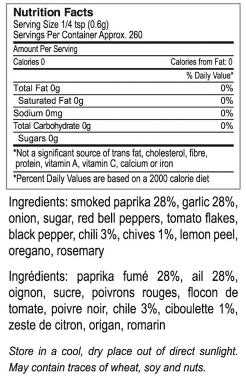 The Gourmet Collection, Smoked Paprika, Garlic, Chili & Chives Spice Blend-Salt Free Seasonings for Cooking Chicken, Beef, Pork, Fish...