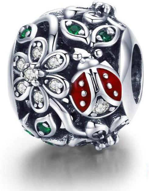 Animals Ladybug Charms for Pandora Bracelets 925 Sterling Silver Flowers Christmas Charm For Bracelets...
