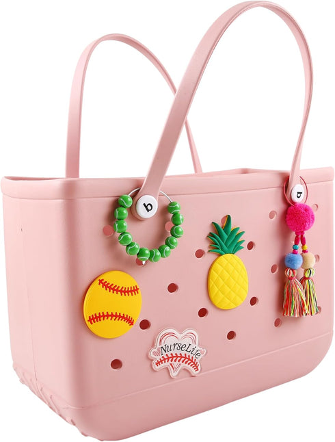 Baseball Charm Accessory for Handbag,Sport Wooden Beads Decorative for Bogg Bag,Simply Southern Tote and Beach Tote Bag...