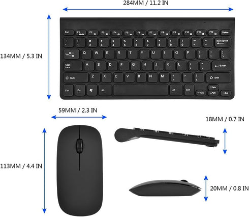 Mini Wired Keyboard and Mouse Set Compact Size, Light Weight, Ultra-Thin Design USB Keyboard Optical Mouse Combo for PC Laptop(Black)...