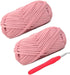 Knitting Yarn Fabric Cloth T-Shirt Yarn Carpet Yarn for Hand DIY Bag Blanket Cushion Crocheting Projects, Pack of 2 Skeins, 3.5 Ounce x 2, 35 Yard...