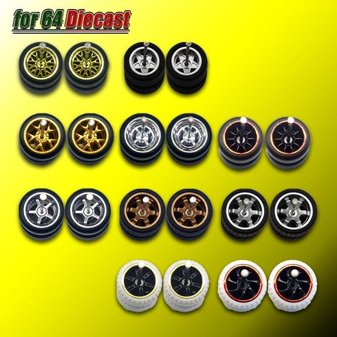 Hot 1/64 Wheels for Diecast Model Car Vehicles (10 Sets in 1 Box), Suitable for Car Culture Collectors, Modified Sets, Replace The Mainline, Real ...