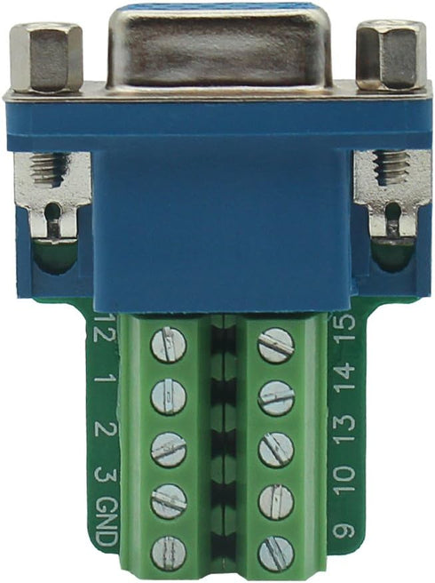 HDB15 3+6 HDMI Female to VGA Female D-SUB 15 Pin Terminal Connector DB15 Adapter 3Row 15Pin to Terminal Breakout Board Connectors with Case......
