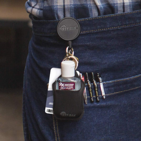 KEY-BAK MID6-Duo Heavy Duty Badge Reel and Keychain That Holds 10 Keys, Belt Clip, Black, Medium (0006-0804)...