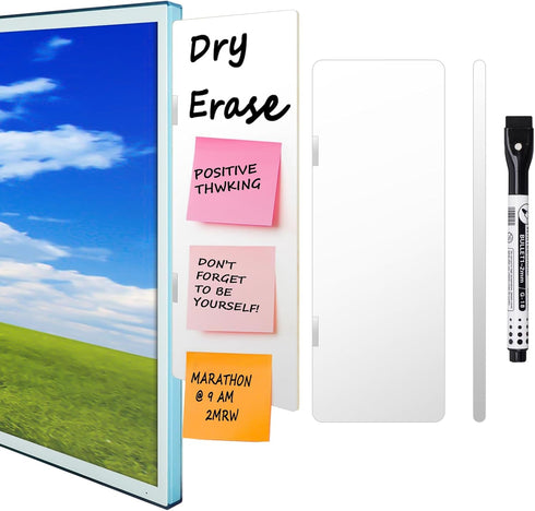 1 pc Dry Erase Monitor Memo Board, Magnetic Dry Erase Multifunction Whiteboard Monitor Side Panel, Desktop Memo Board with a Pen (1)...
