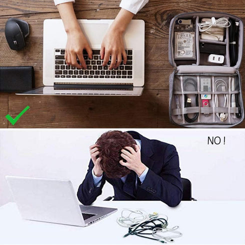 Universal Electronics Accessories Organizer, Waterproof Portable Cable Organizer Bag, Digital Gadget Organizer Case, Travel Gear Carry Bag for Cab...