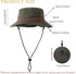 Waterproof Bucket Rain Hat with Chin Strap, Packable Sun Hat for Men Women Summer Lightweight Hiking Outdoor Cap Quick Dry Fishing Bucket Hat(army...