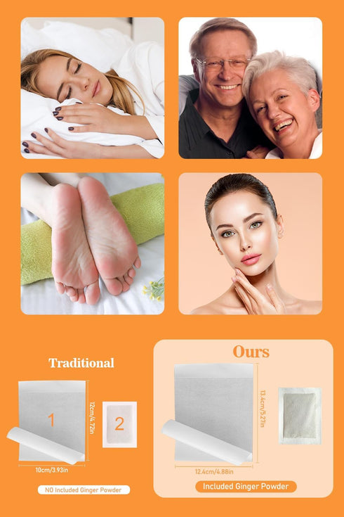 Foot Pads, Ginger FootPads, Natural Ginger Powder Bamboo Vinegar Foot Patches 20 Packs....