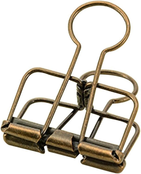 Hollow Out Paper Binder Clip Invoice Bill Clip Office Supplies Pack of 10 (S, Bronze)...