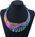 Vintage Ethnic Carved Peacock Necklace Chunky Collar Choker Jewelry Necklace for Women...
