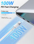 Retractable iPhone Charger, 3-in-1 Multi Charging Cable, 100W Fast Charging USB-C/A to Lightning/USB-C/Micro Retractable USB-C Cable for iPhone 15...