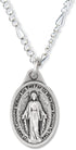 Bulk Pack of 5 - Miraculous Medal Pendant for Necklace -1" Oval Silver Oxidized Miraculous Medals Pendant for Necklace, Medals for Jewelry Catholi...