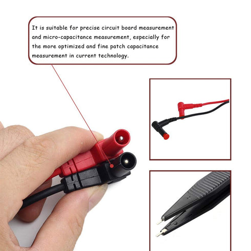 2PCS SMD LCR Chip Test Clip Capacitance Inductor Resistance Test Clip Meter Lead Probe Multimeter Tweezer...