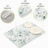 Green Leaves Dish Drying Mat for Kitchen Counter Herb Plant White Drying Mats Super Absorbent Reversible Microfiber Kitchen Countertop Protector D...