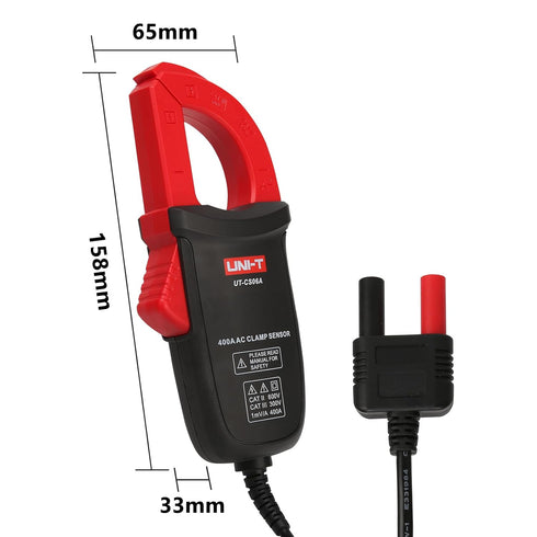 UNI-T UT-CS06A 400A AC Current Clamp Sensor, UT196/UT139C/UT117C Multimeter Option Current Clamp...