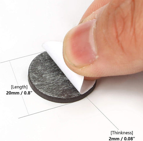 Flexible Magnetic Dot with Self Adhesive, 60 PCS Round Small Magnetic Stickers with Adhesive Backing Peel & Stick Magnets Stickers for Crafts, Off...