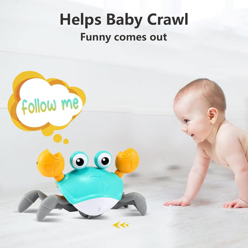 control future Crawling Crab Baby Toy - Infant Tummy Time Toys 3 4 5 6 7 8 9 10 11 12 Babies Boy 3-6 6-12 Learning Crawl 9-12 12-18 Walking Toddle...