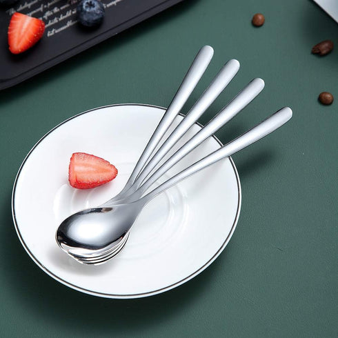 Teaspoons 12 Pieces, Homquen 6.6" Modern Design Stainless Steel Tea Spoons Set, Small Spoon Silver Dishwasher Safe Easy to Clean...