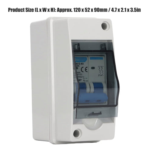 1000V 25A DC Disconnect Switch Solar PV DC Isolation Switch Miniature Circuit Breaker Overvoltage Overload IP65 Waterproof Distribution Box...