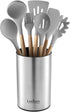 Stainless Steel Kitchen Utensil Holder, Kitchen Caddy, Utensil Organizer, Round Shape Utensils Crock, 7" by 4.3" (utensils not included)...