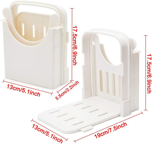 Bread Slicer Foldable Bread Cutting Guide with 5 Slice Thicknesses Mold, Bread Bagel Loaf Sandwich Cutter Slicer...