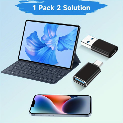SheraF 4 Pack USB to USB C OTG Adapter, 2Pack Type C Female to A Male Charger Converter 2Pack USB C Male to USB 3.0 Female Adapter Thunderbolt 4 C...