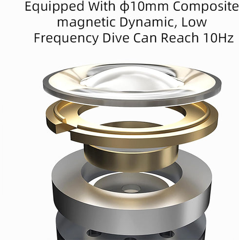 KZ EDX 1DD inears Earphone HiFi IEM Headphones, Wired in-Ear KZ Earbuds with New Upgraded 10mm Dynamic Driver, Removable Tangle-Free Cable for Gam...