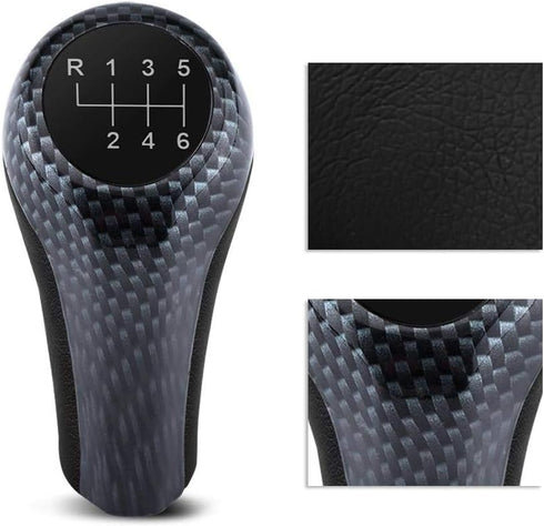 Keenso X3 6 Speed Shift Knob, Stick Head Gaiter Gearstick Gaitor Boot for E90 E91 E92 X1 X3 X5 X6 Carbon Fiber Color...