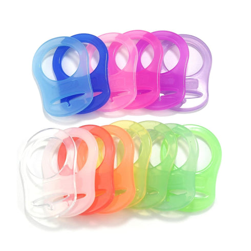 Silicone Adapter Rings Holder for Button Style MAM Nuk Baby Pacifier Soother Teething Ribbon BPA Free Mix Colors Pack of 10...