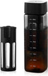 Bincoo 480ml Portable Cold Brew Cup with Removable Filter&Clean Brush, Tritan Plastic Iced Coffee Maker, Rectangle Small Iced Coffee Cups with Sca...