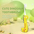 Dinosaur Kids Toothbrush, 0.12mm Soft Filament Toddler Toothbrush for Kids 6-12 Make Brushing Fun and Protect Kids Delicate Teeth (Yellow+Green+Or...