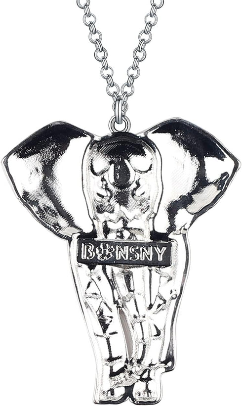 BONSNY Signature Africa Wildlife Collection SUNRISE Jungle Safari Wild Elephant Enamel Pendant Necklace...