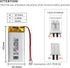 EEMB Lithium Polymer Battery 3.7V 340mAh 502040 Lipo Rechargeable Battery Pack with Wire JST Connector for Speaker and Wireless Device- Confirm De...