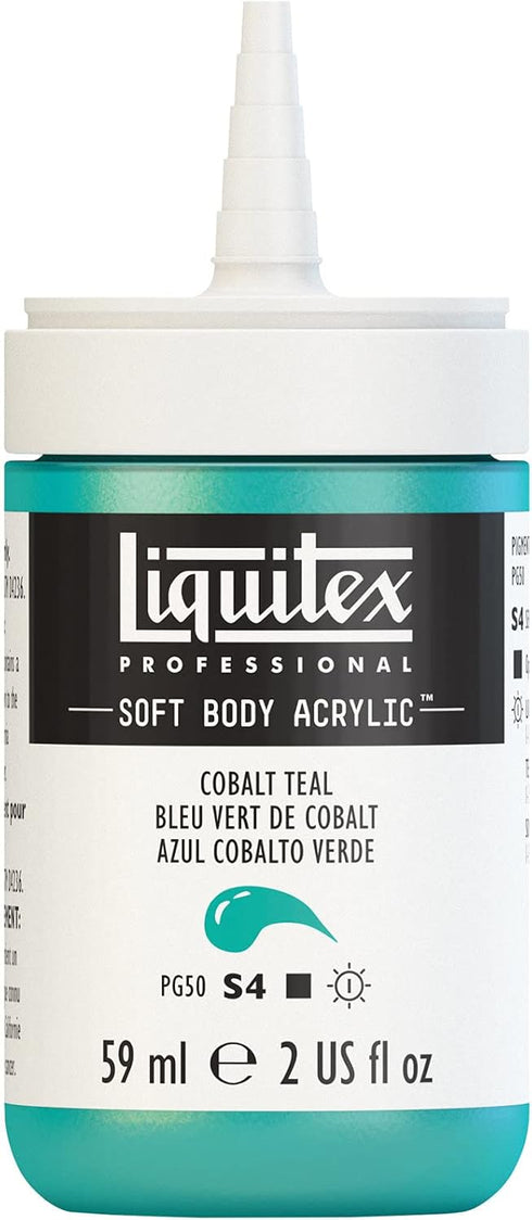 Liquitex Professional Soft Body Acrylic Paint, 59ml (2-oz) Bottle, Cobalt Teal...