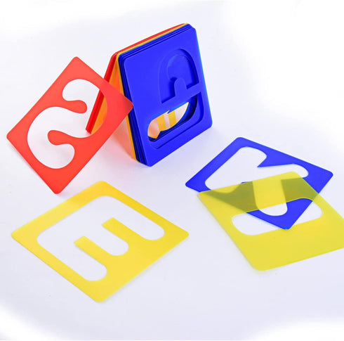 TecUnite 26 Pieces Alphabet Stencils Set Plastic Letter Stencils for Painting Learning, DIY Craft Decoration (6 x 6 Inches)...