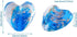 Cheriswelry 10pcs Blue Heart Handmade Goldsans Lampwork Glass Beads Crystal Love Heart Mini Loose Spacer Beads Charms 28x28mm 2mm Hole for DIY Ear...