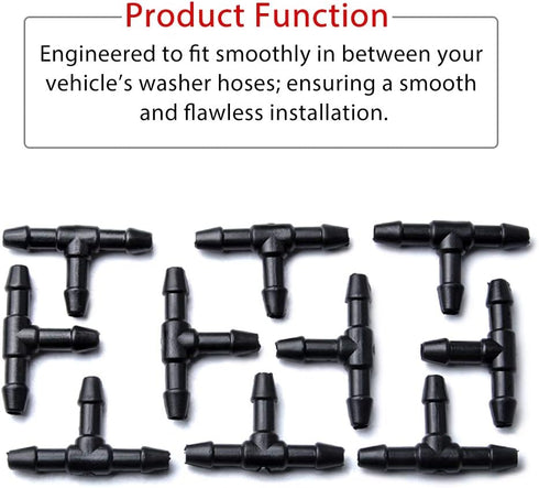 Windshield Washer Hose Connector, OTUAYAUTO Universal Windshield Wiper Hose T Connector (pack of 10)...