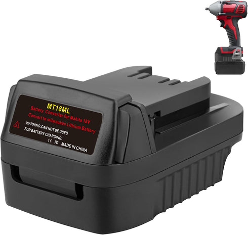 MT18ML Adapter for Makita 18V Li-ion Battery Convert to for Milwaukee M18 Battery, Use for Milwaukee M18 18V Battery Cordless Power Tools(Adapter ...