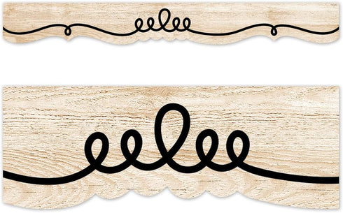 CTP Core Decor Loop-de-Doodle on Wood EZ Border, Bulletin Board Border Top Classroom Decorating Accents (Creative Teaching Press 10977)...