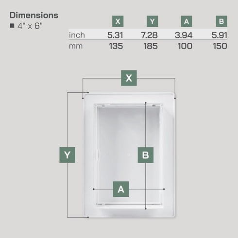 Vent Systems 4x6 Access Panels - Pack of 2 - ABS Plastic - Easy Access Panel for Drywall, Wall and Ceiling Electrical and Plumbing Service Door Co...