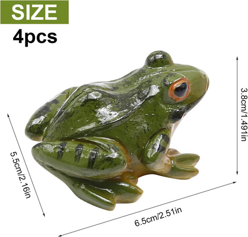 Miniature Frog Figurine, Fish Tank Decoration for Miniature Fairy Garden and Terrarium Statue(4 pcs)...